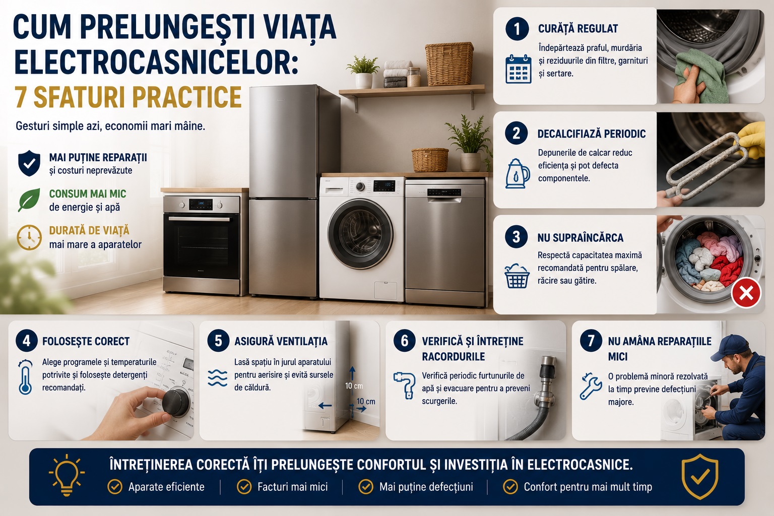Cum prelungesti viata electrocasnicelor: 7 sfaturi practice